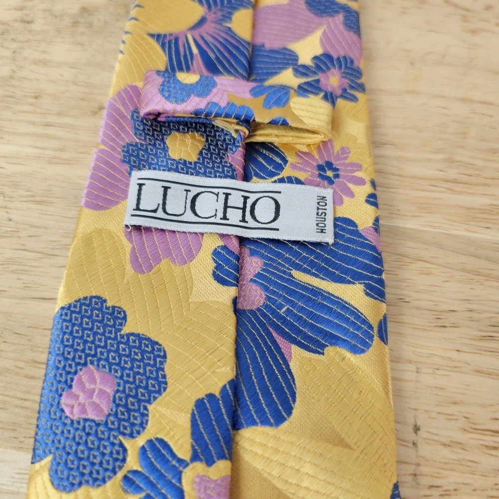 LUCHO Houston Mens Silk Designer Necktie Tie 3.5